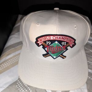 Red and White Baseball Hat with 1991 Commemorative Logo